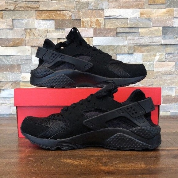 Nike Air Huarache  RUNNING SHOES TRIPLE Black - Picture 2 of 6